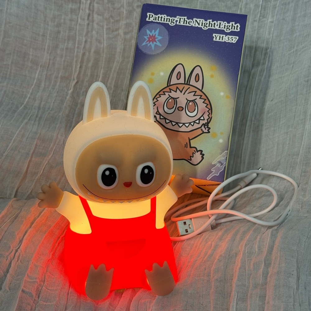 Pink Monster Touch Night Light Silicone Color Changing LED Lamp USB Rechargeable